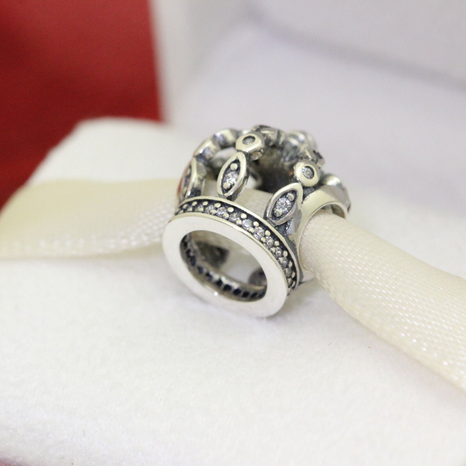 * Authentic Pandora Silver Fairytale Crown CZ Bead 792058CZ Queen Princess Charm