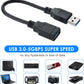 USB 3.0 USB Male a to Female a High Speed Standard USB Extension Cable - Extender to USB Hub,Black 8 Inch