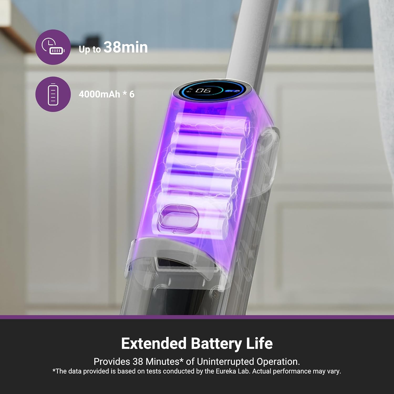 Cordless Wet Dry Cleaner, 170° Reclinable, Hot Air Drying Self Cleaning Vacuum and Mop Combo, Good for Hard Floors Pet Hair Sticky Messes, Rapidwash 630, Purple