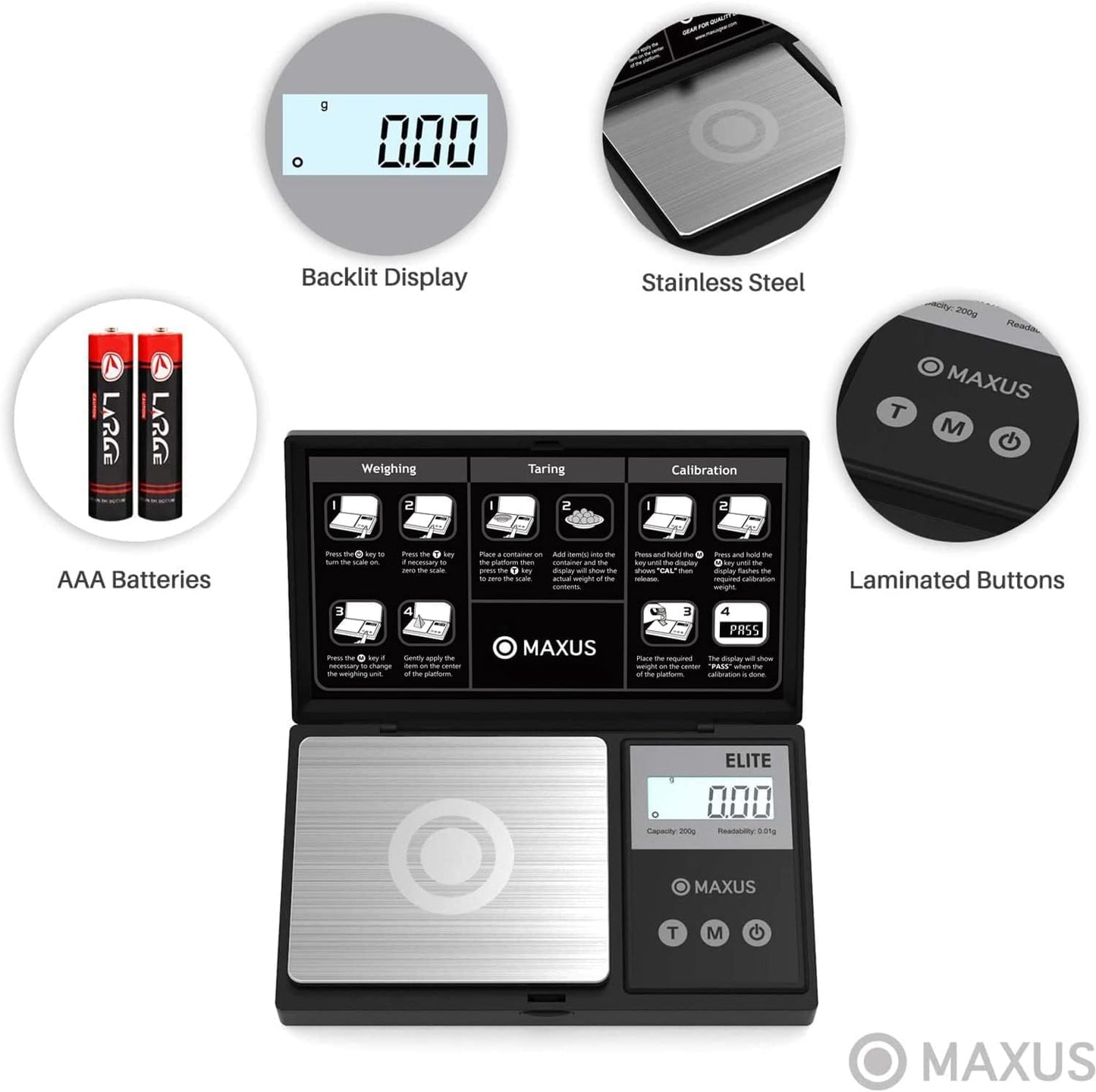 Precision Pocket Scale 500G X 0.01G, Digital Gram Scale with Tray, Small Food Scale, Jewelry Scale, Ounces Grains Scale with Backlit LCD