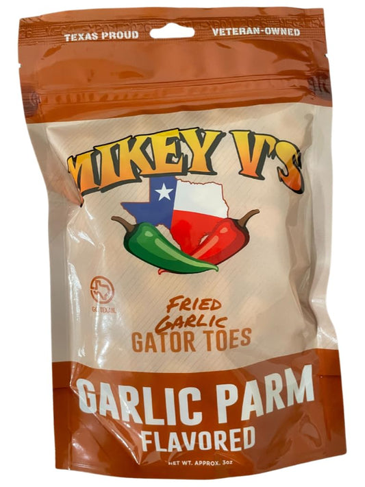 Garlic Parmesean "Gator Toes", Deep Fried Garlic Snacks, 3.9Oz.