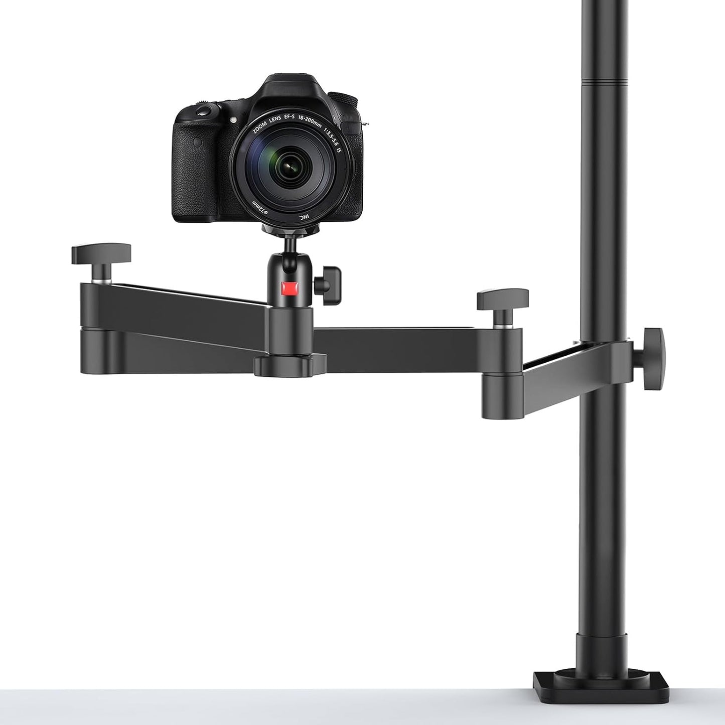 ULANZI Camera Desk Mount Stand with Flexible Arm, Overhead Mount, Articulated Arm with 360° Rotatable Ball Head, Aluminum Desk Mounting Stand for Ring Light/Dslr Camera/Webcam/Panel Light