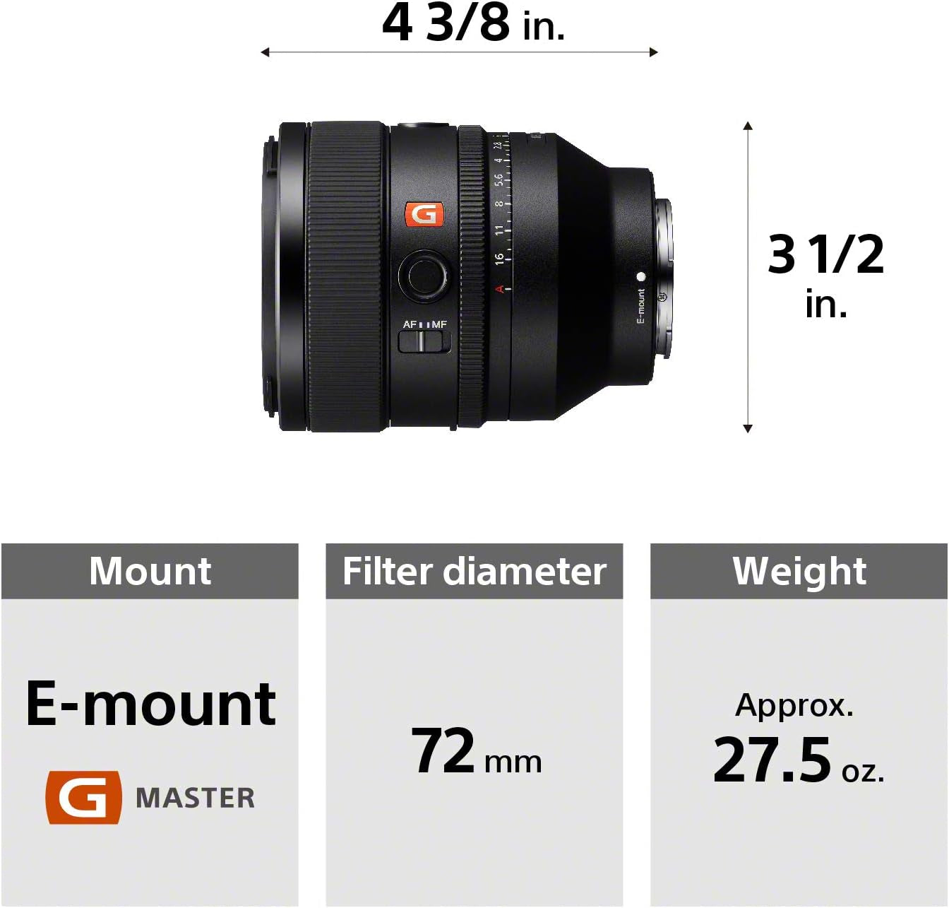FE 50Mm F1.2 GM Full-Frame Large-Aperture G Master Lens Black