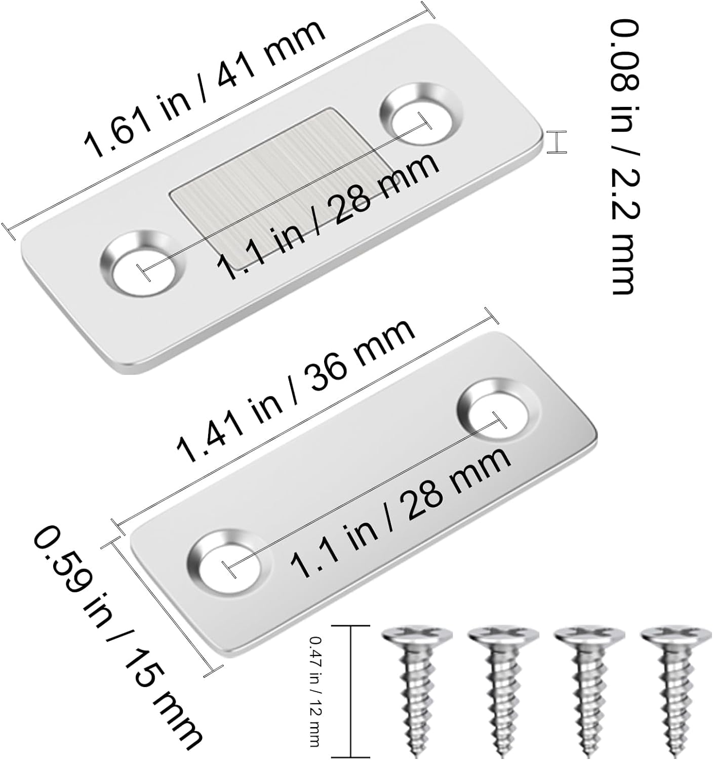 Cabinet Magnetic Catch  4 Pack Ultra Thin Cabinet Door Magnetic Catch for Drawer Magnets Adhesive Cabinet Latch Magnetic Closures for Kitchen Closet Door Closing Magnetic Door Catch Closer