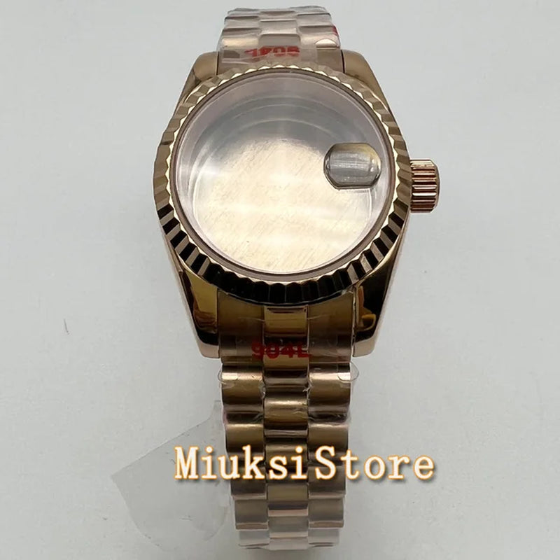 26Mm NH05 Watch Case Silver Gold Sapphire Glass Stainless Steel Fit NH05 NH06 NH05A NH06A Automatic Movement Watch Parts