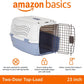 - 2-Door Top-Load Hard-Sided Dogs, Cats Pet Travel Carrier, Gray & Blue, 22.8"L X 15.0"W X 13.0"H