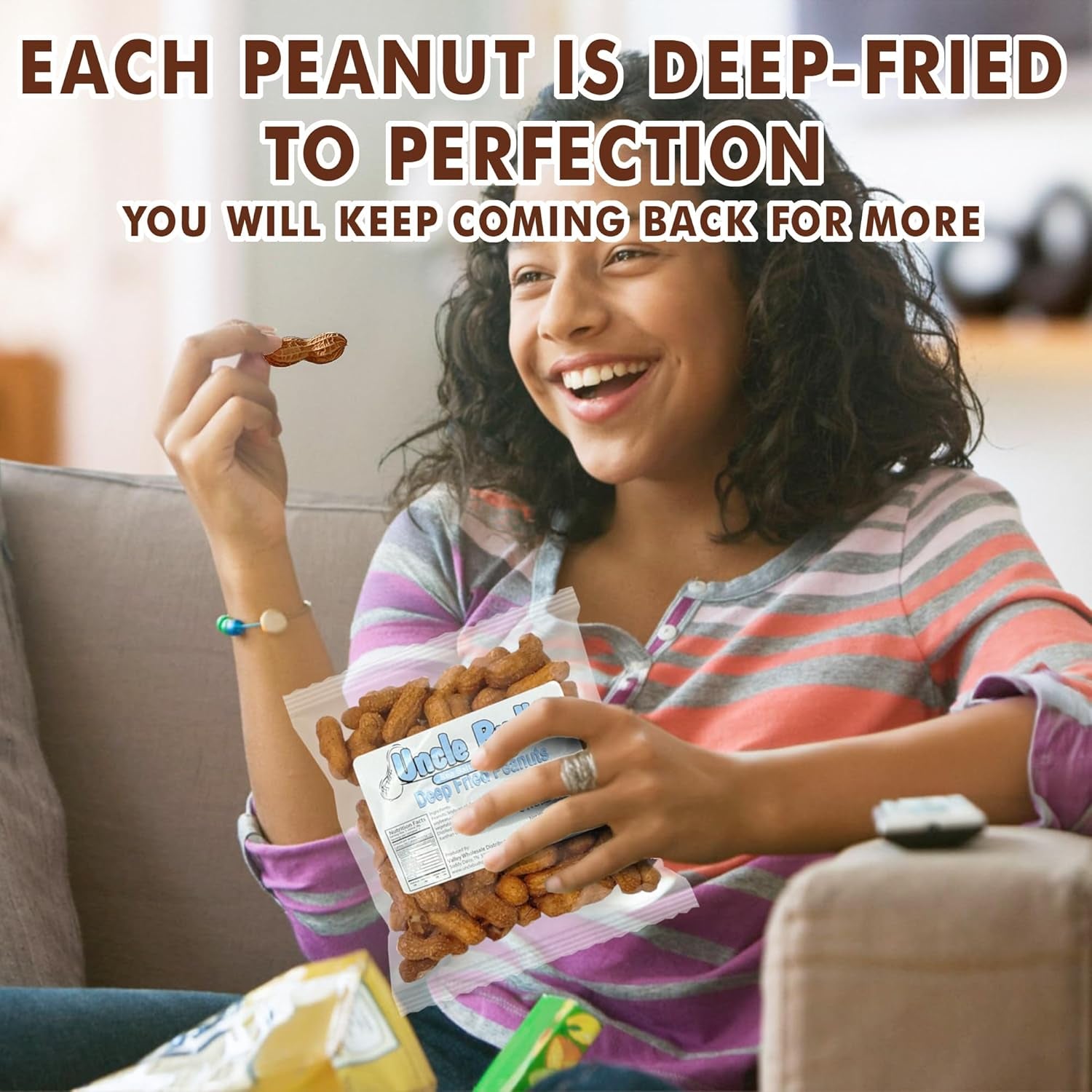 Uncle Bud'S Deep Fried Peanuts in Shell (5 Pack), Peanuts Individual Packs: Salted, Cajun, Garlic, Hot, Old Bay, Bacon BBQ, Crunchy Flavored Peanut Variety Pack, Spicy Peanuts, Hot Peanuts in Shell