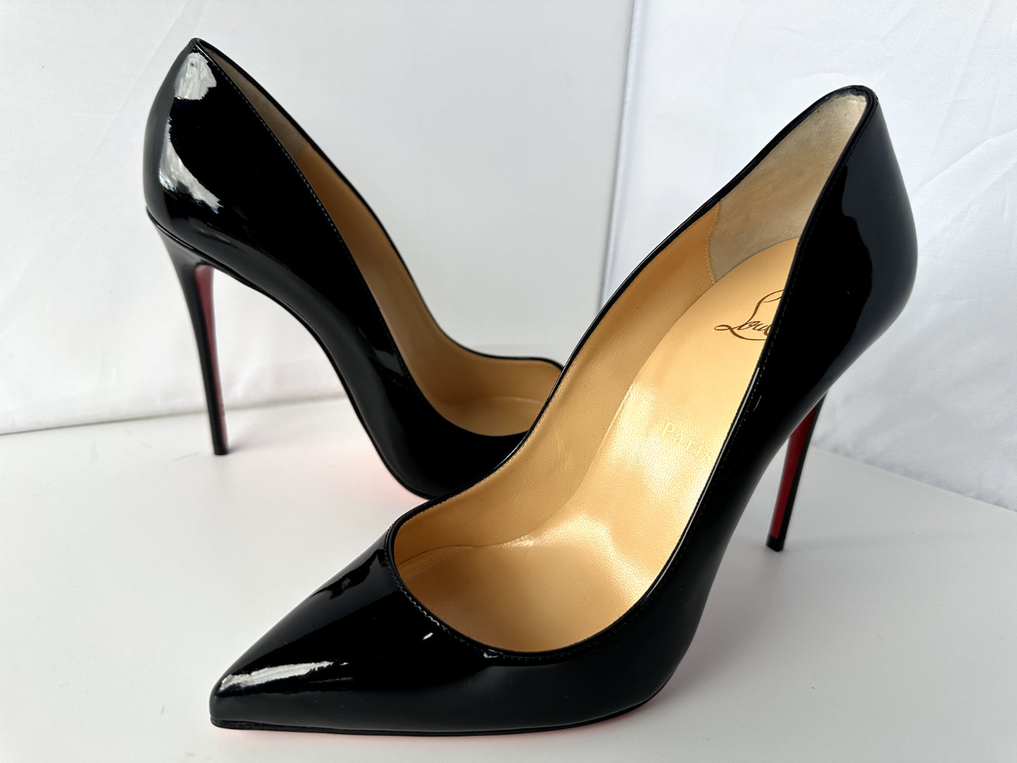 New Christian Louboutin Shoes so Kate 120MM Pumps Size 39 Black Patent Leather