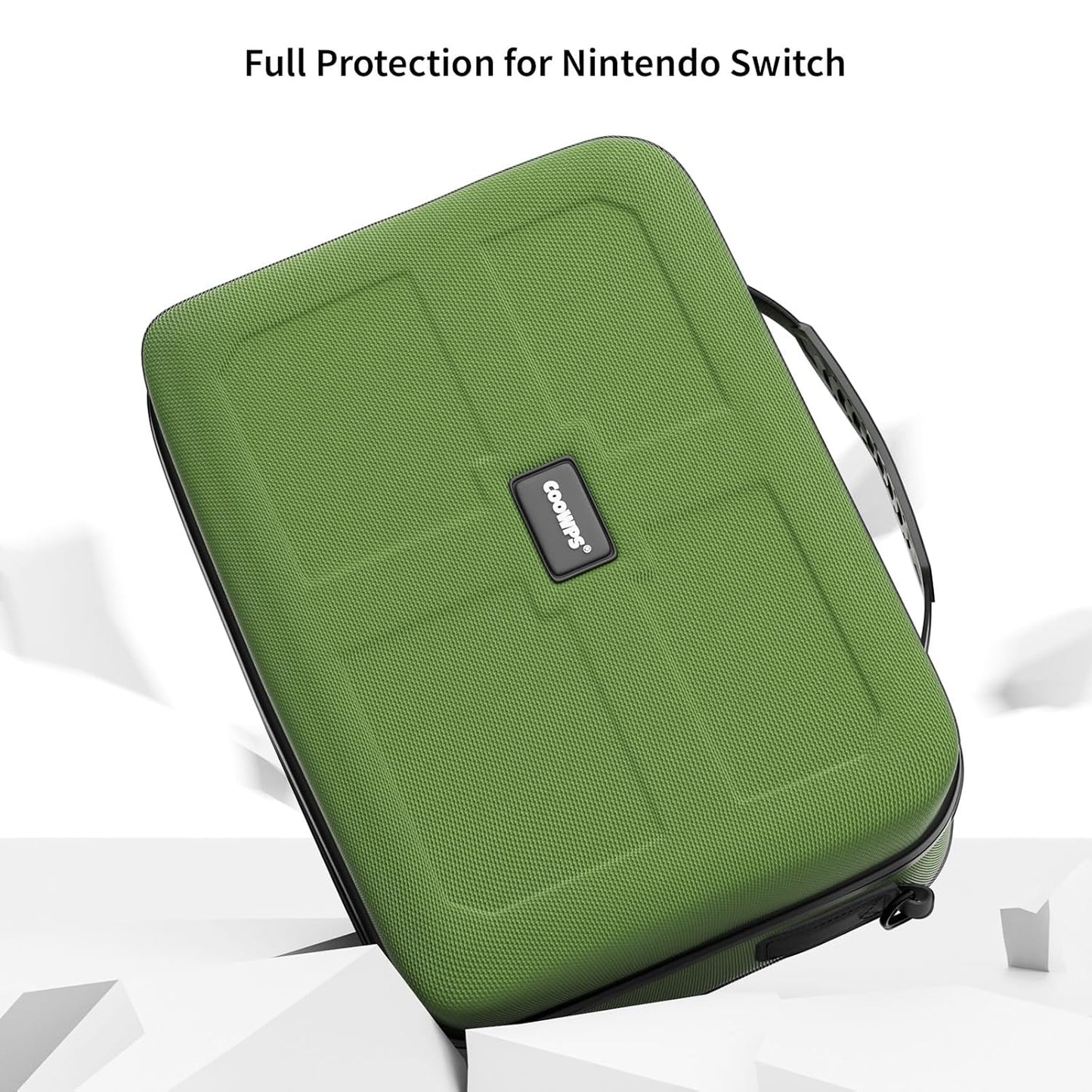 Switch Case for Nintendo Switch and Switch OLED Model, Portable Full Protection Carrying Travel Bag with 18 Game Cards Storage for Switch Console Pro Controller Accessories Green