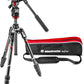 Befree Live 4-Section Carbon Fiber Video Tripod with Fluid Head, Black/Silver