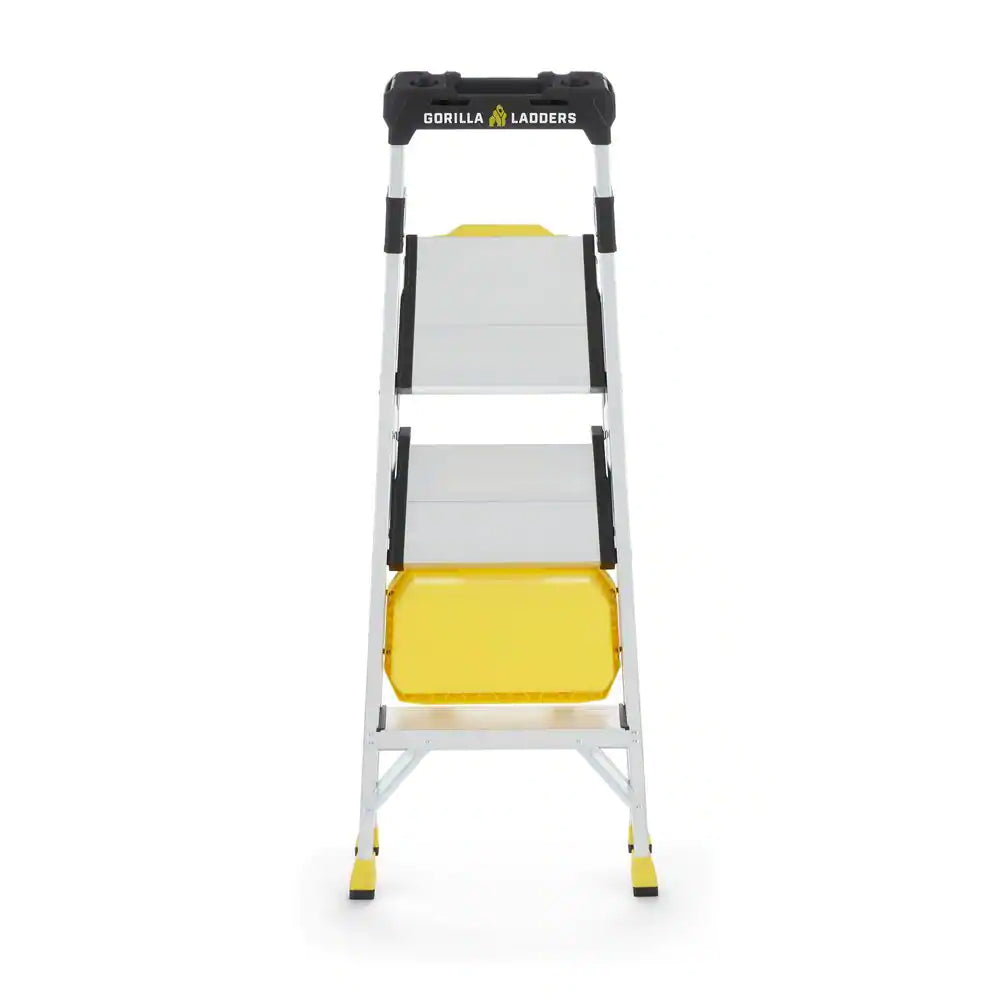 4 .5 Ft. Aluminum Dual Platform Step Ladder with Project Bucket ( 9 Ft. Reach ), 250 Lbs. Capacity Type I Duty Rating