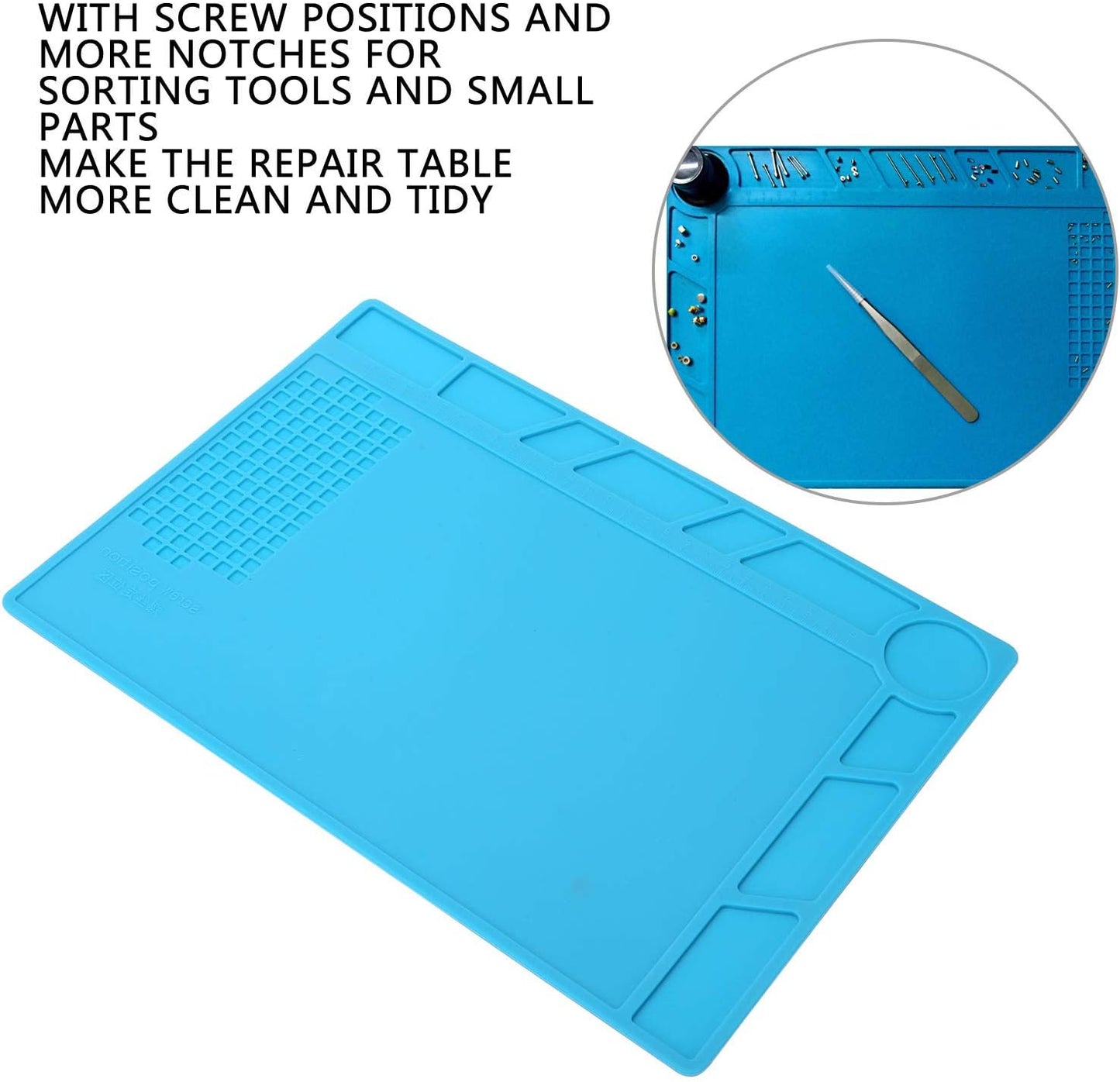 Watch Repair Mat, Corrosion‑Resistant Soft Watch Repair Pad, 12.2 * 8.9In Anti‑Static Non‑Slip Professional Rubber for Watchmakers Organizing