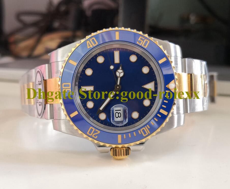 Men'S Sports Watches Mens Cal.3135 Movement Clean Automatic 3130 Ceramic Watch Men Yellow Gold 904L Steel CF Diver Blue Green Crystal No Date Cleanf Wristwatches