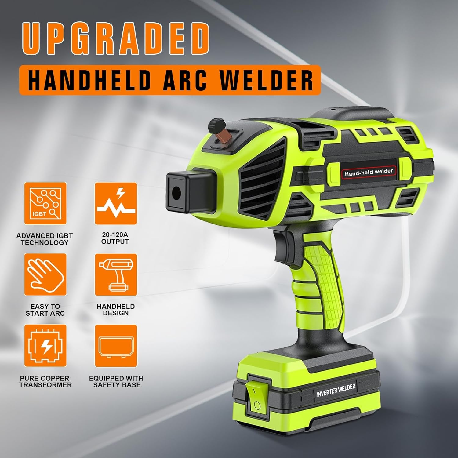 110V 120Amp Welding Machine Handheld Portable ARC Welder Gun Hand Held Welder Machine with Digital Display IGBT Inverter 6 Variable Current Adjustment for 1/16''-1/8'' Welding Rods