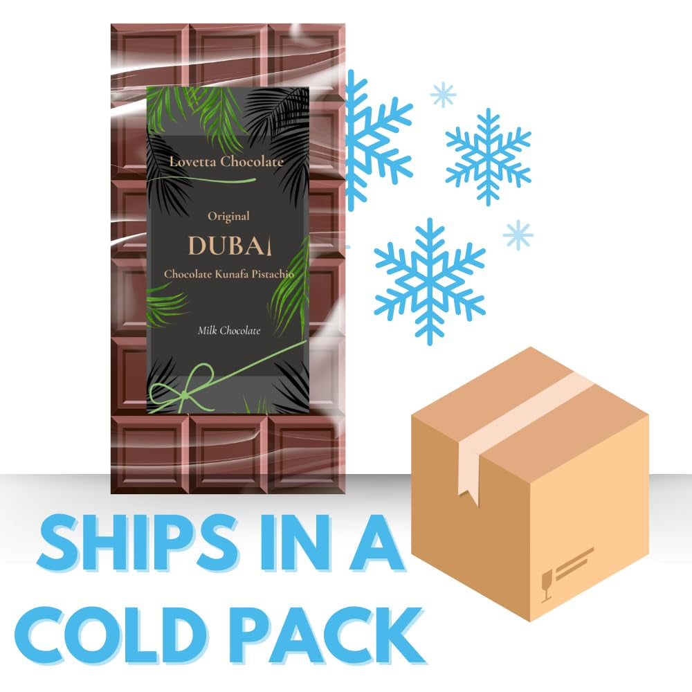 Dubai Chocolate Bar Pistachio 8 Oz (The Original Viral) | Luxury Rich Chocolate, Individually Wrapped Fresh, Premium Pistachio Cream Katafi Filling | Dubai Candy