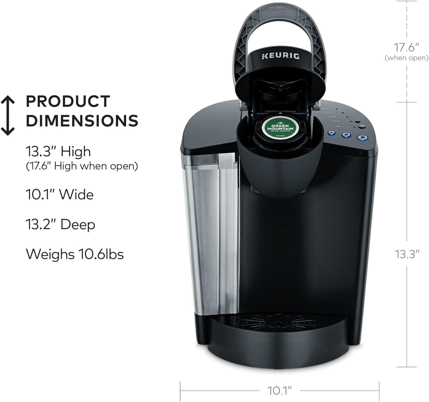 K-Classic Coffee Maker K-Cup Pod, Single Serve, Programmable, 6 to 10 Oz. Brew Sizes, Black