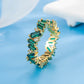 100% 14K Gold Emerald Gemstone Ring for Women Fine Anillos De Bizuteria Solid 14K Gold Wedding Bands Emerald Ring Females