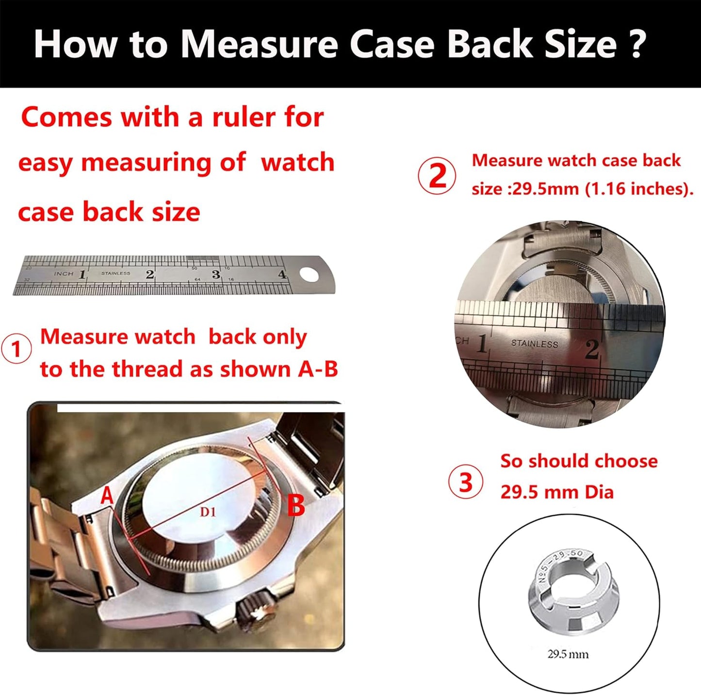 Watch Repair Tool,5537 Watch Case Opener,Watch Back Remover Tool with 13 Dies for Big & Small Full Sizes for Watch Making and Repair