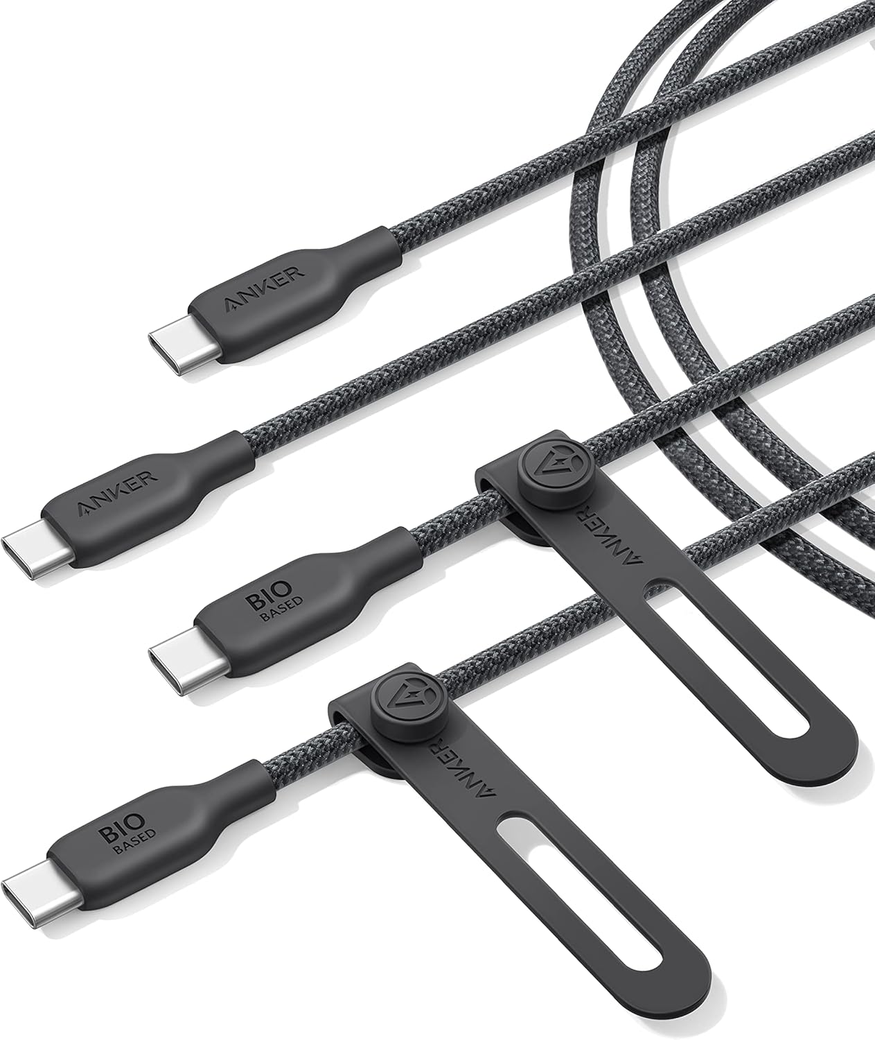 USB C to C Charger Cable (240W, 6Ft), Bio-Braided for Iphone 15/15 Plus/ 15 Pro/ 15 Pro Max, Macbook Pro 2020, Ipad Pro 2020, Ipad Air 4, Samsung Galaxy S23 (Phantom Black)