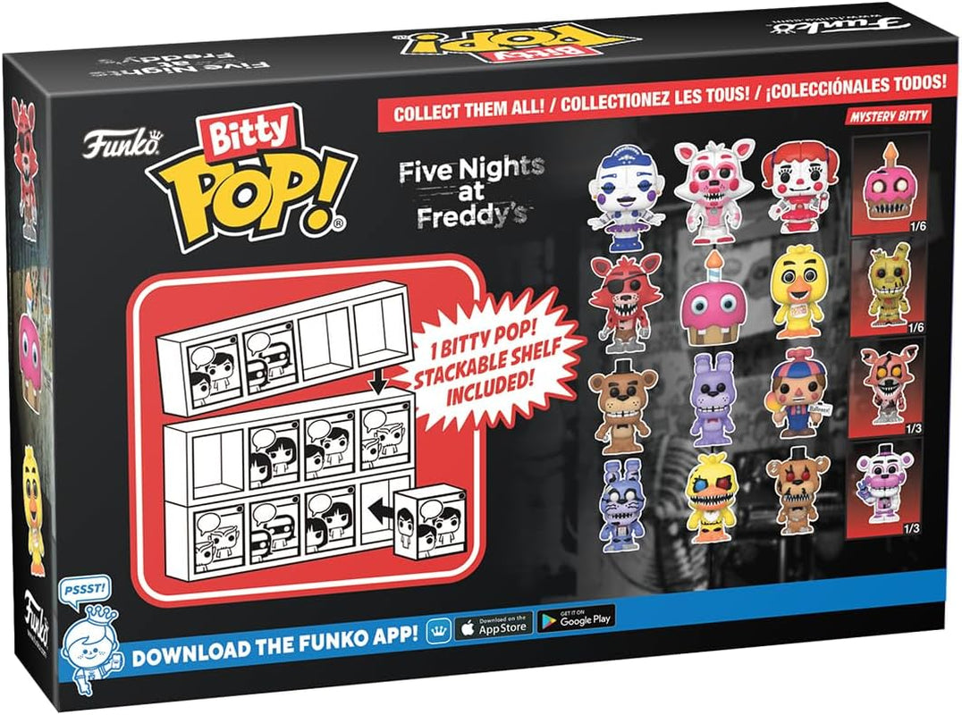 Bitty Pop!: Five Nights at Freddy'S Mini Collectible Toys 4-Pack - Nightmare Bonnie, Nightmare Chica, Nightmare Freddy & Mystery Chase Figure (Styles May Vary)