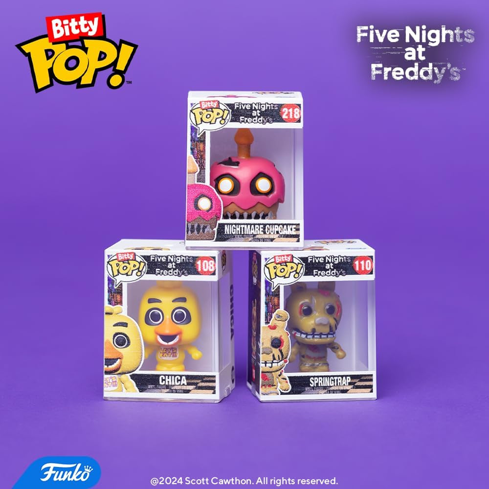 Bitty Pop!: Five Nights at Freddy'S Mini Collectible Toys 4-Pack - Nightmare Bonnie, Nightmare Chica, Nightmare Freddy & Mystery Chase Figure (Styles May Vary)