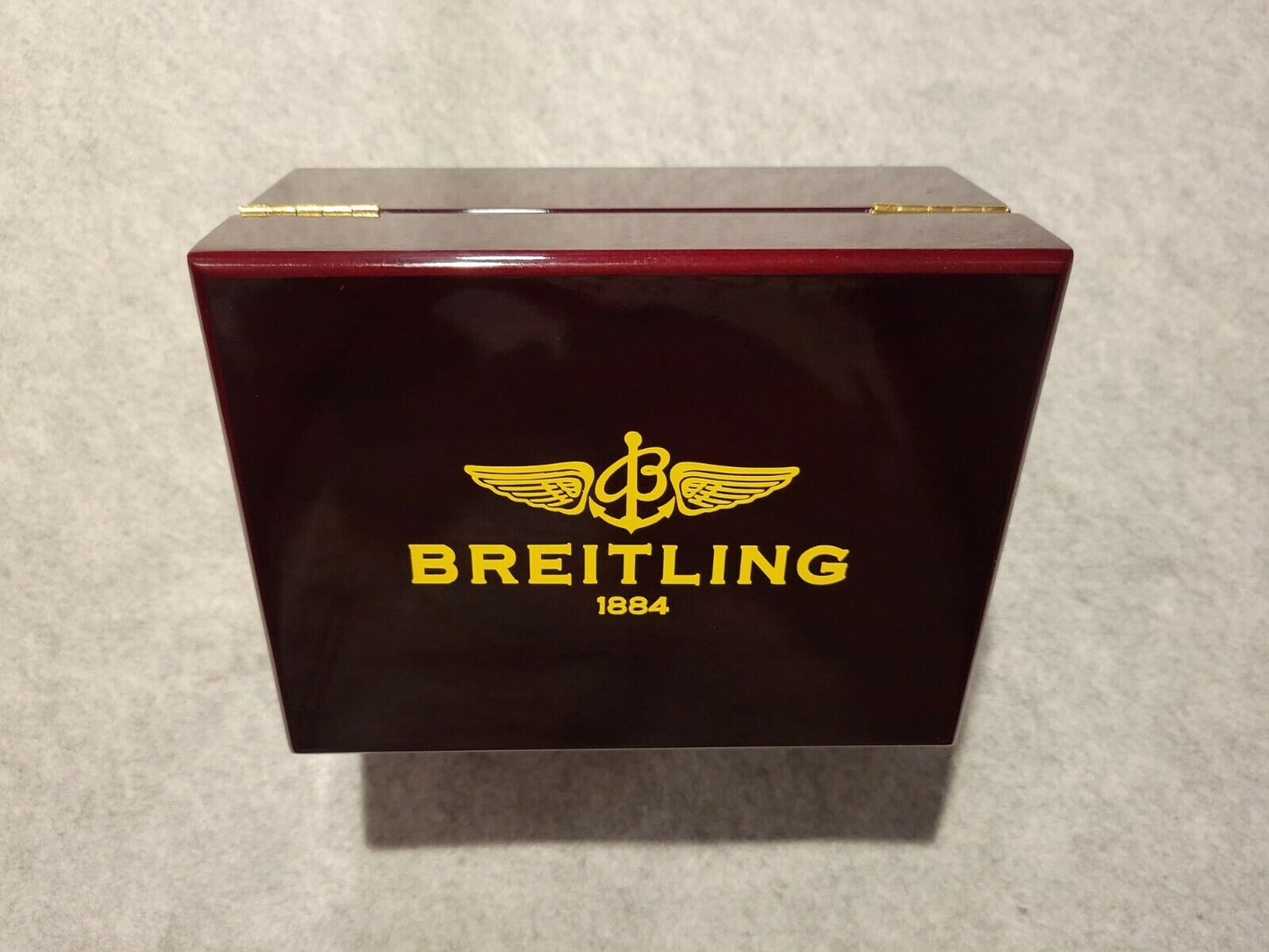 ℬ Breitling Watch Solid Piano Wood Collector Presentation Box Storage Display