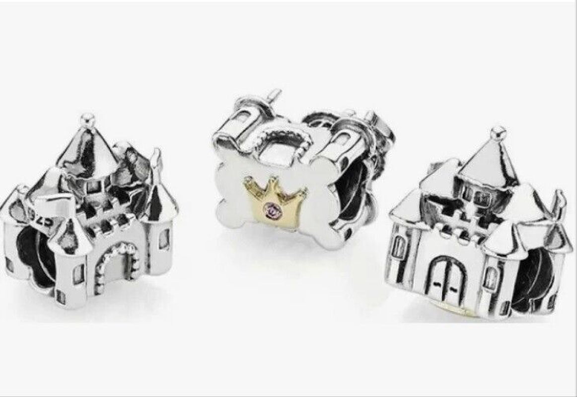 New Pandora Happily Ever Fantasy after Castle 791133PCZ Charm /W Pouch