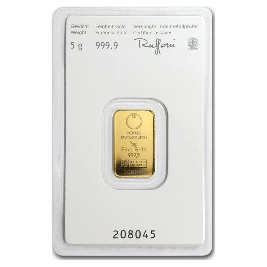 5 Gram Gold Bar - Kinebar Design (In Assay)