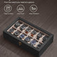 Watch Box, 12-Slot Watch Case, Solid Wood Watch Box Organizer with Glass Lid, Watch Display Case with Removable Pillows, Gift for Loved Ones, Ebony Black UJOW120B01