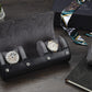 Watch Travel Case for Men: 3 Slot Watch Box Organizer Display Case - Portable Watch Storage & Travel Case - Watch Roll Fits All Wrist Watches & Smart Watches up to 50Mm (Black)