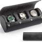 Watch Travel Case for Men: 3 Slot Watch Box Organizer Display Case - Portable Watch Storage & Travel Case - Watch Roll Fits All Wrist Watches & Smart Watches up to 50Mm (Black)
