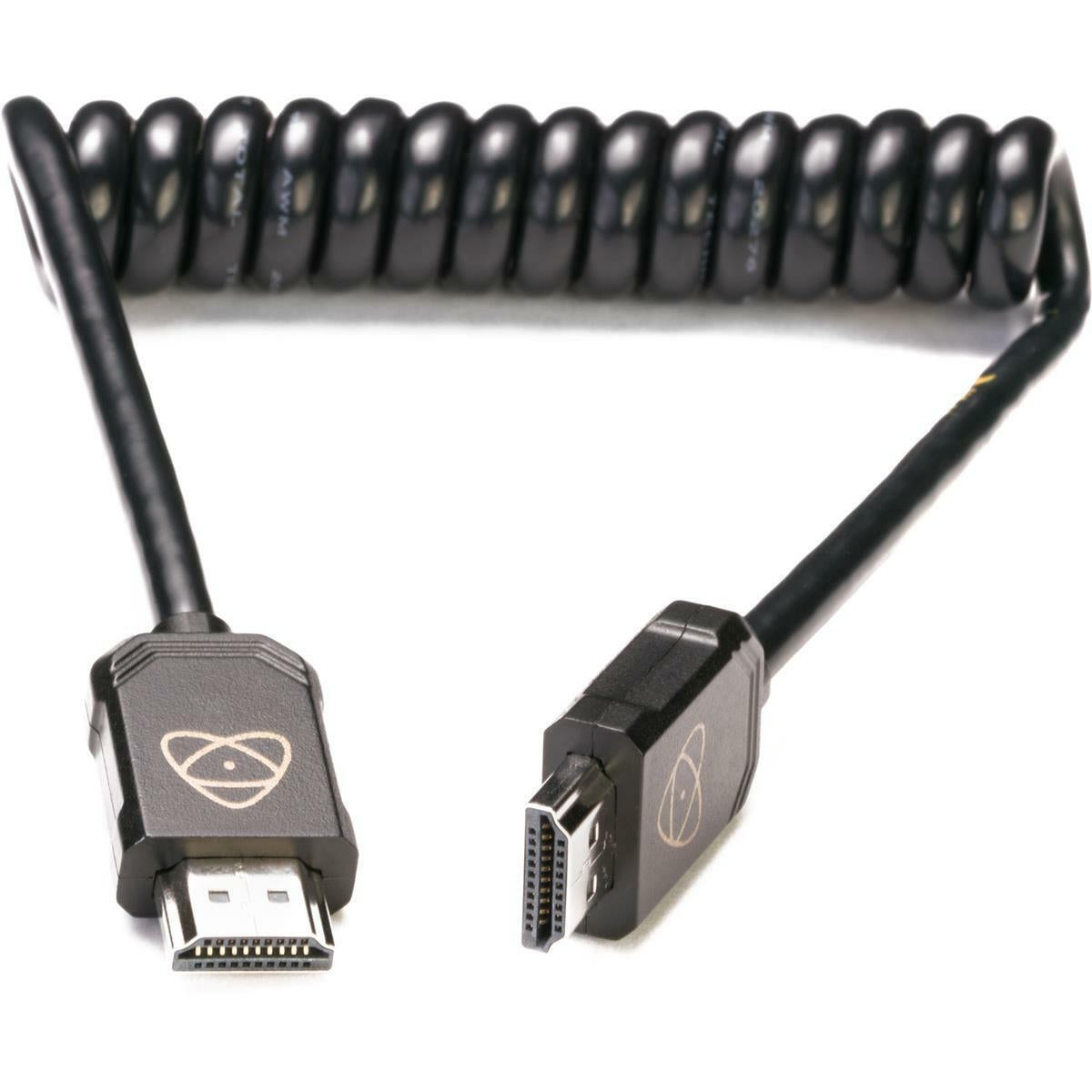 Atomos HDMI Full to HDMI Full Coiled Cable, 30Cm/12" Coiled (60Cm/24" Extended)