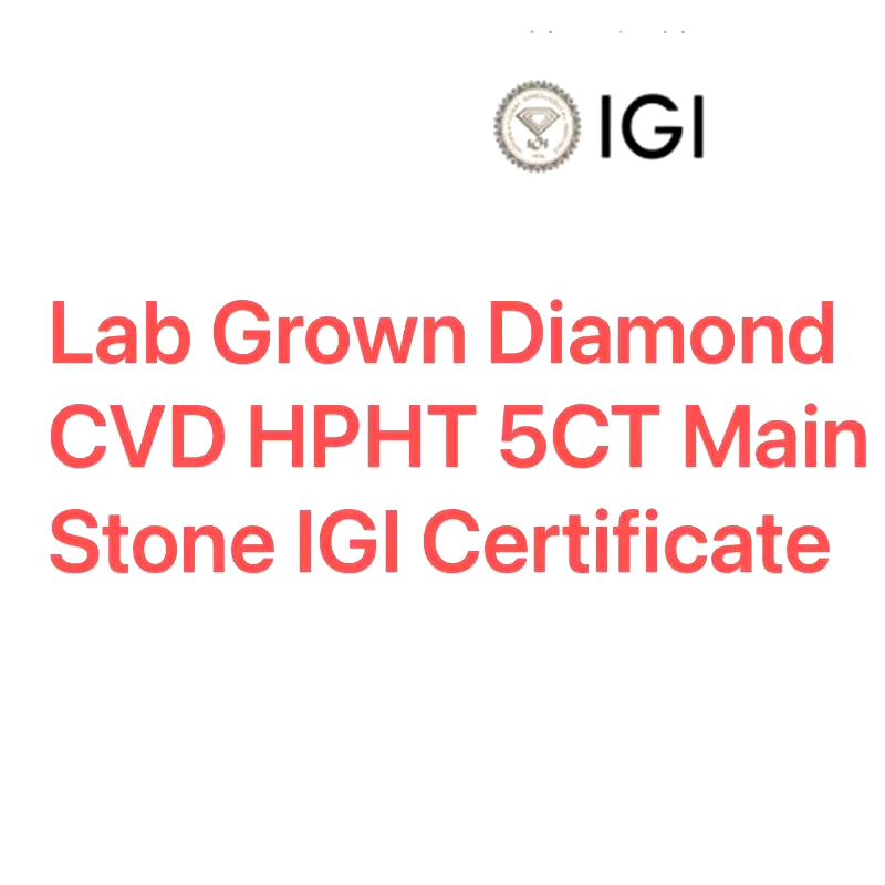 5Ct Princess Cut CVD HPHT Lab-Created Diamond Wedding Engagement Ring 14K White Gold DEF Color VS with IGI Certificate