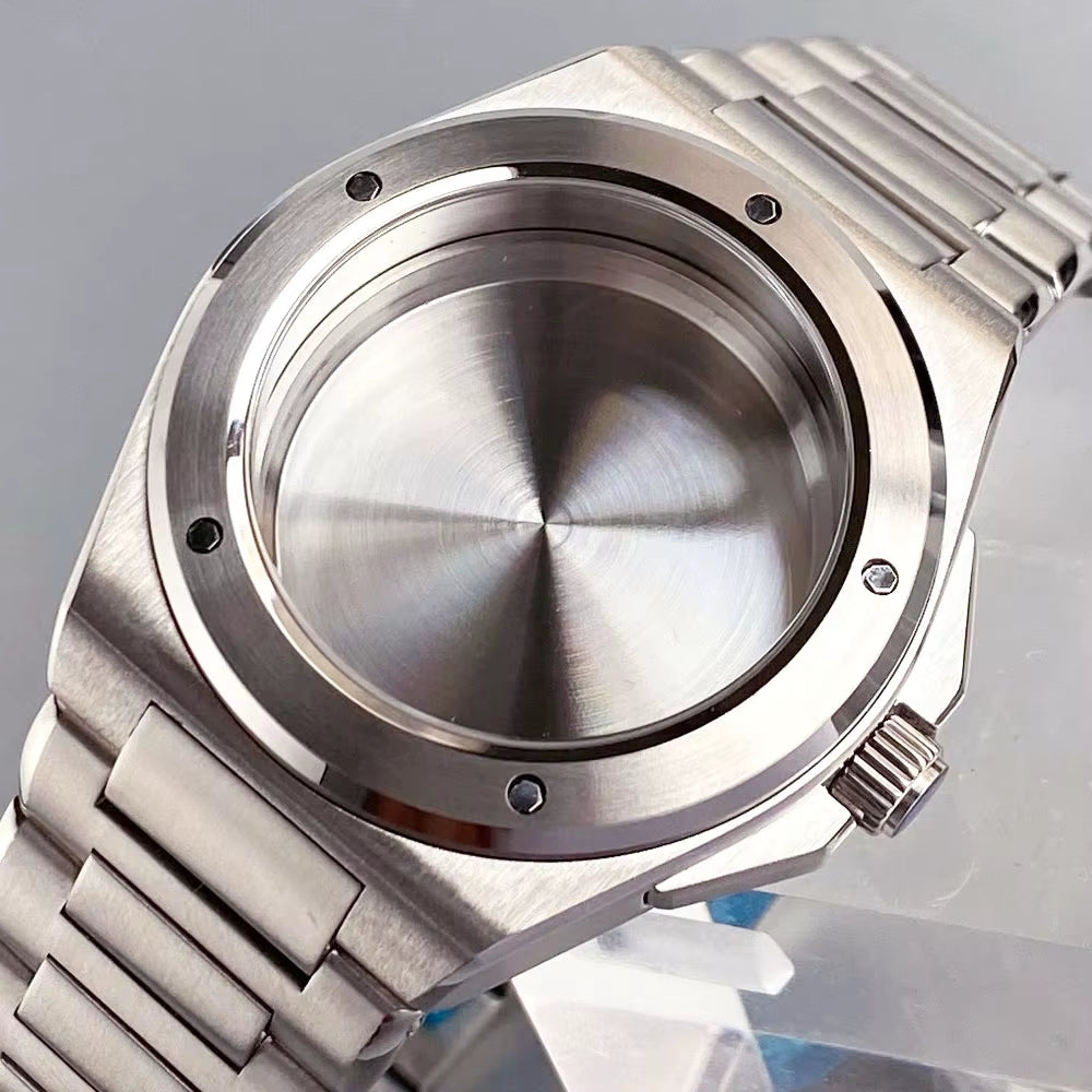 40Mm for Ingenieur IWC Style Mod Watch Case Sapphire Glass Fit NH35 NH36 Dive Men'S Wristwatch Accessories Parts Steel Bracelet