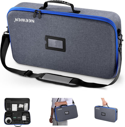Q4 Carrying Bag with Shoulder Strap, Handle, Dedicated Compartments for Outdoor Strobe Flash/Batteries/Trigger/Reflector Diffuser Accessory, Mesh Pocket, Durable Hard Shell Travel Case, PB8