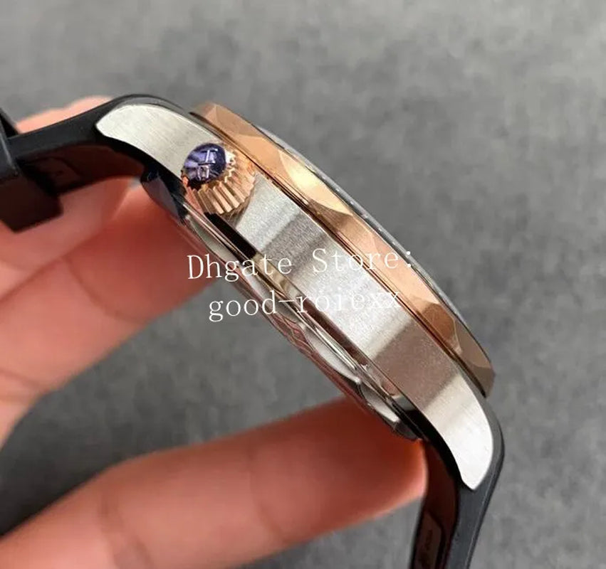 Luxury Men'S Rose Gold Watches VS Maker Automatic Cal.8800 Axial Watch Men Professional Dive 300M Rubber Strap Eta VSF Wristwatches