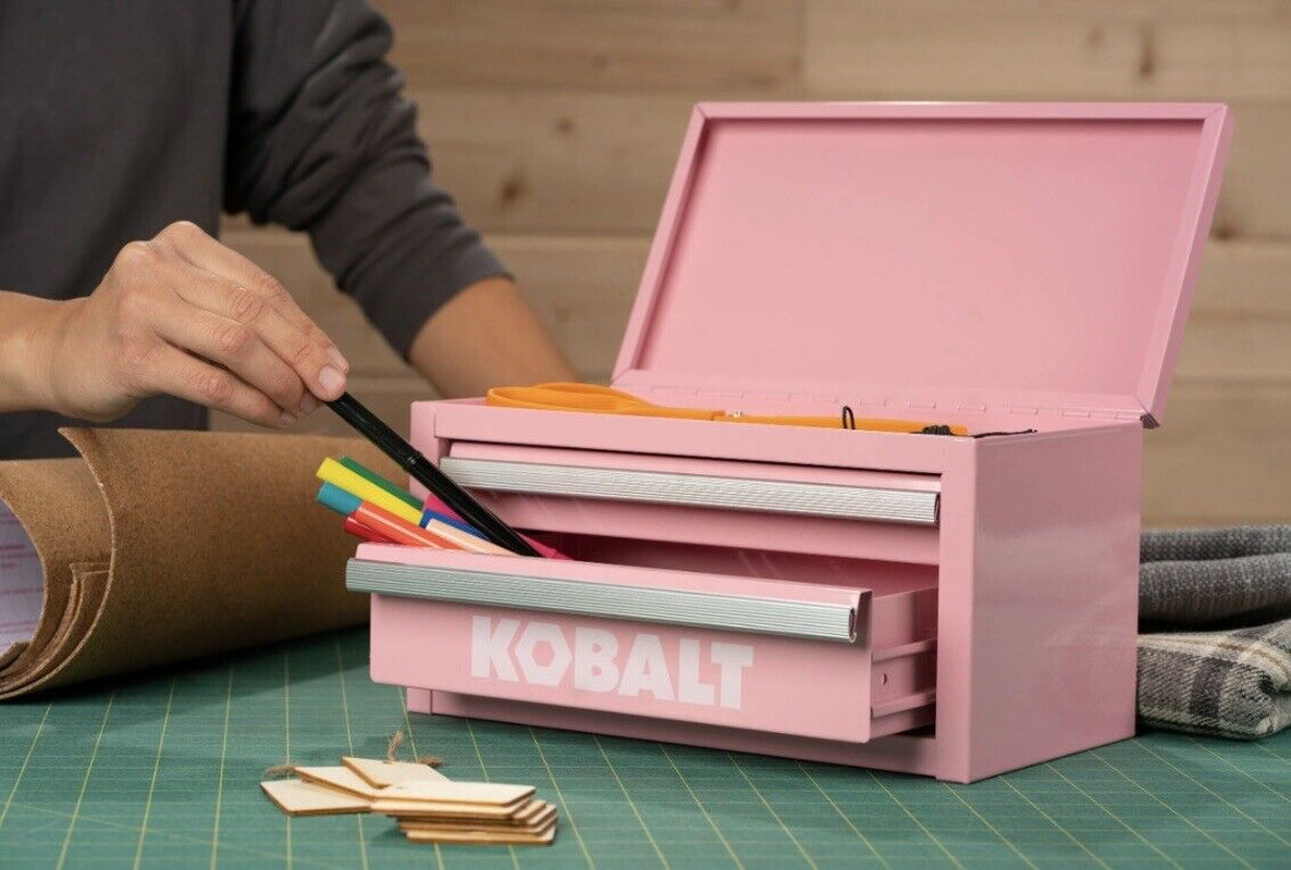 Kobalt Mini 2 Drawer Steel Tool Box Pink (54422) | 25Th Anniversary Fast Ship💖