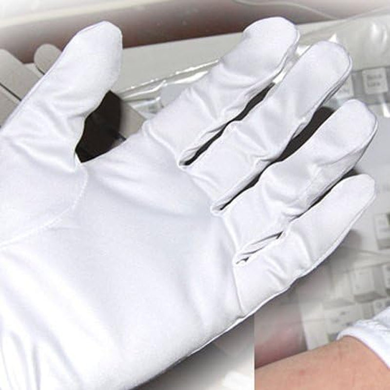 Microfiber Gloves Scratches Fingerprints (White) Protection for Jewelry Collectibles Lenses Coin Silver Archival Costume Inspection