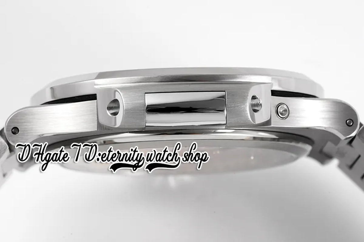 PPF V3 Moon Phase Date 5712/1A-001 PP240 Automatic Mens Watch (True Power Reserve Display) Blue Texture Dial Stainless Steel Bracelet Super Edition Eternity Watches