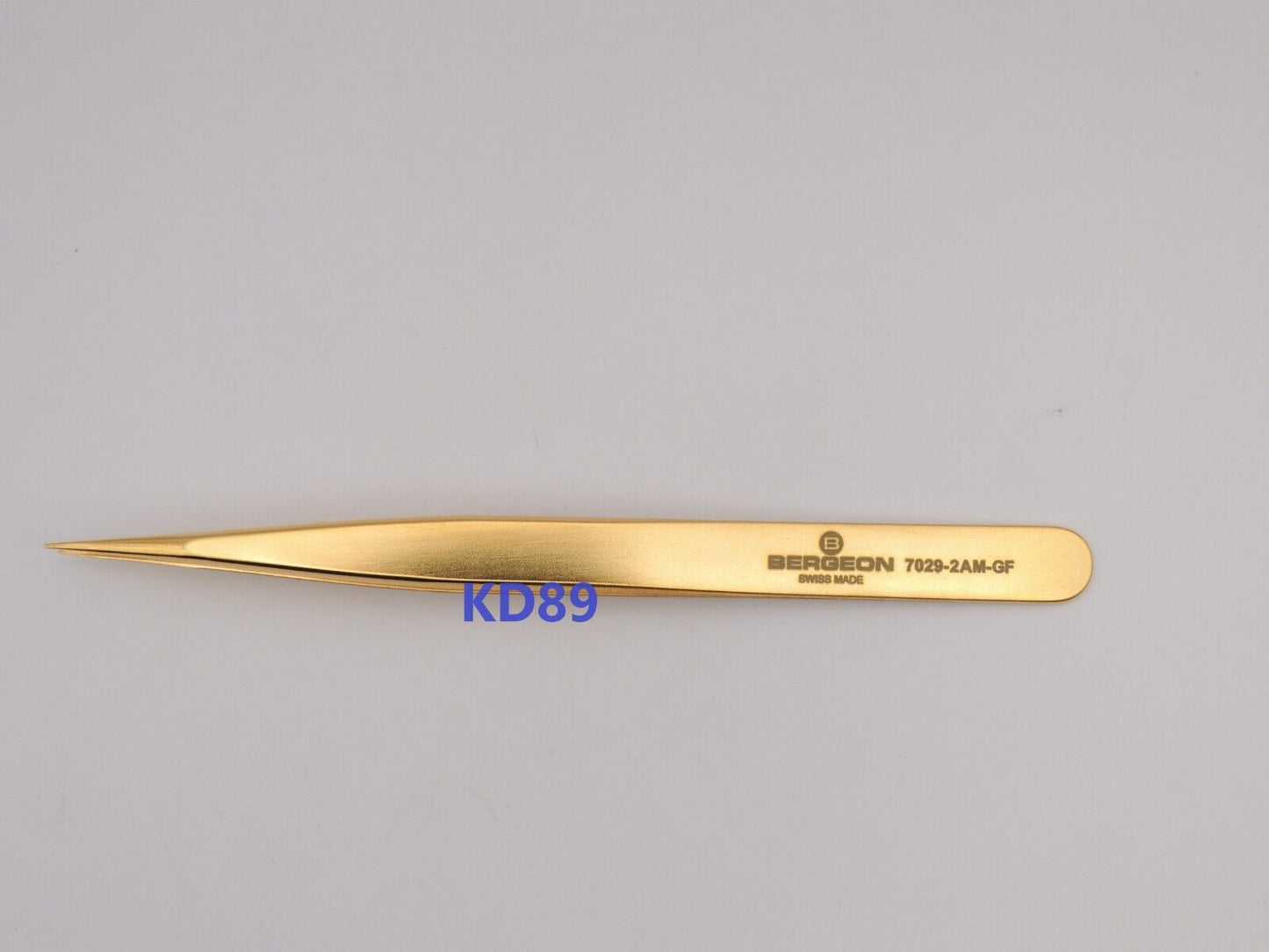 Bergeon 7029-2AM-GF TWEEZERS BRASS FINE POINTES Gold Flash SWISS MADE