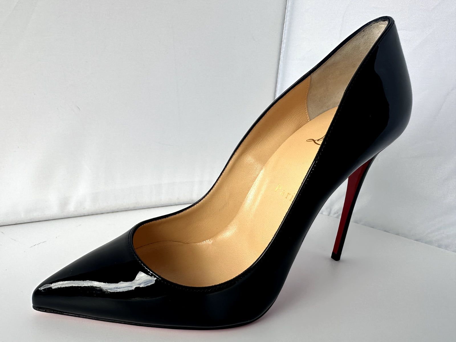 New Christian Louboutin Shoes so Kate 120MM Pumps Size 39 Black Patent Leather