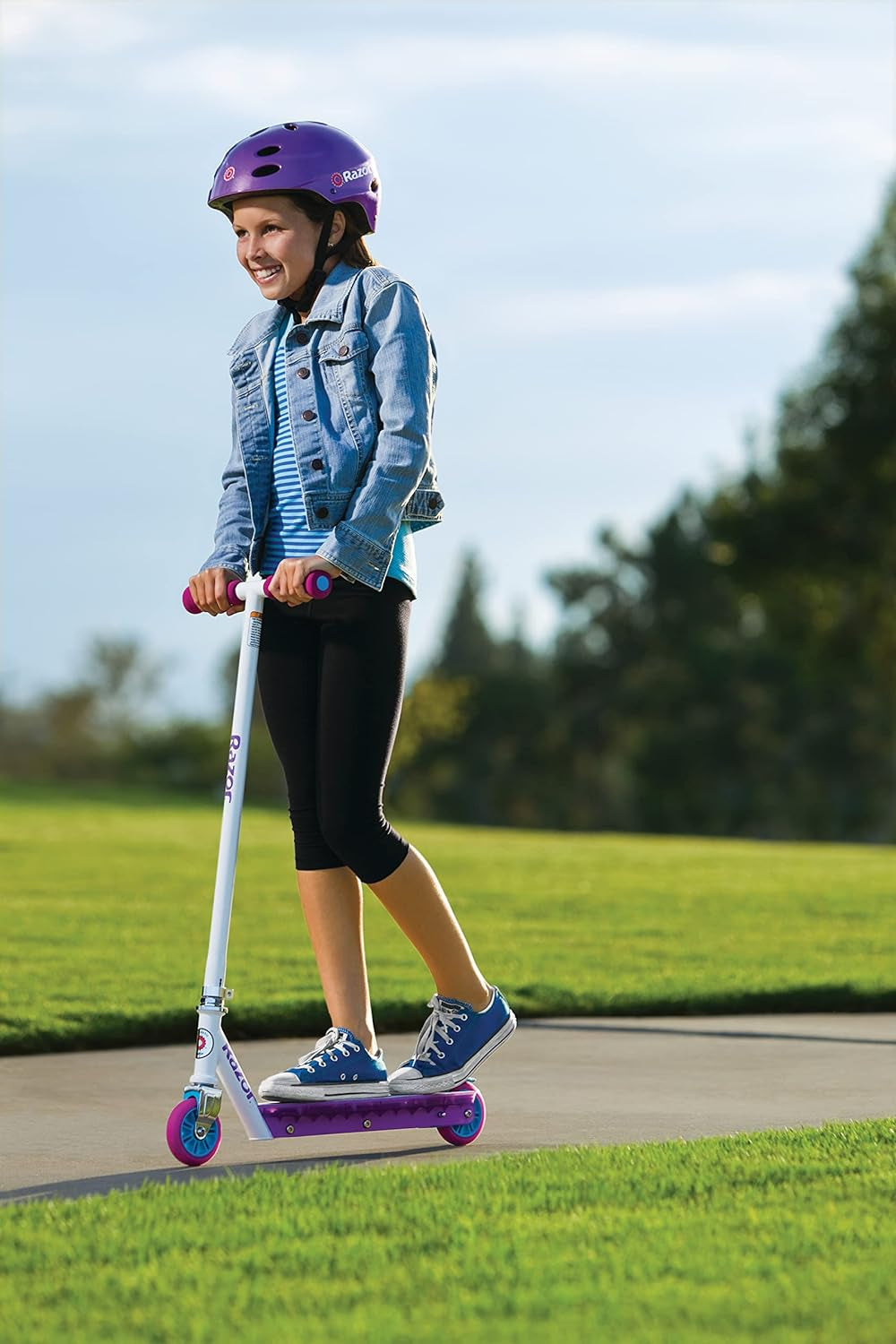 Party Pop Kick Scooter - Multi-Color LED Light-Up Deck, Lightweight Steel Frame, for Kids Ages 6 and Up