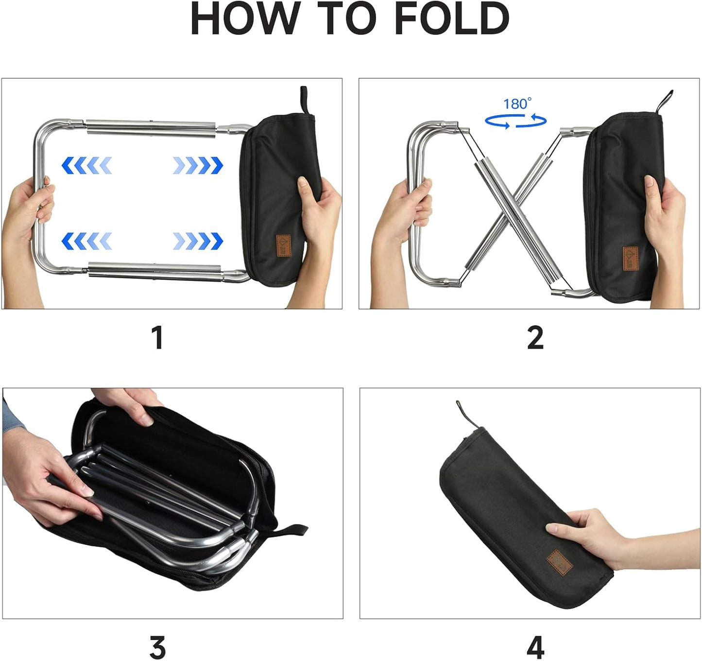 Camping Stool，Portable Foldable Stool Aldult Collapsible Chairs Fishing Stool for Outdoor Hiking 300 LBS Load Black 2-Piece Set