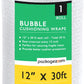 1 Pack 12 Inch X 30 Ft. Bubble Cushioning Wrap Shipping Packing Moving Supplies Perforated Every 12” Bubble Cushioning Wrap for Packing and Moving Boxes Bubble Packing Wrap for Moving