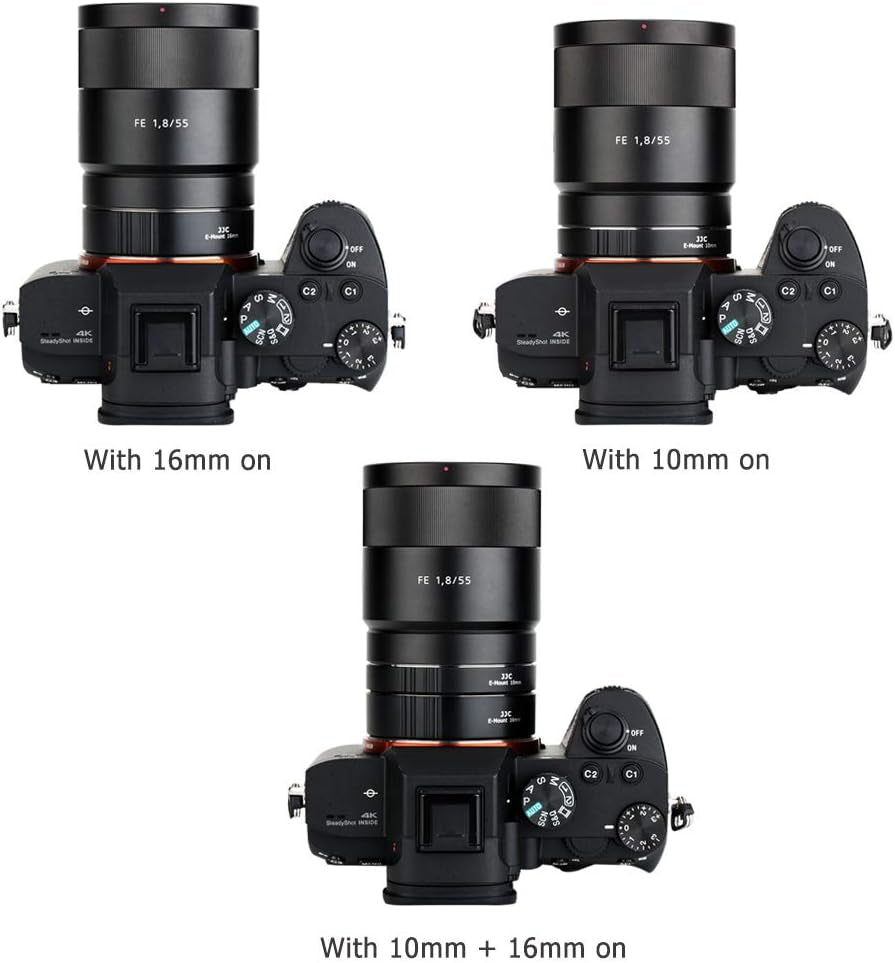 E Mount Auto Focus Macro Extension Tube Set for Sony ZV-E10 II A6000 A6100 A6300 A6400 A6500 A6600 A6700 ZV-E1 A1 A7CR A7C II A7IV A7III A7II A7RV IV A7R III II A7S III II A7S A9 II III & More