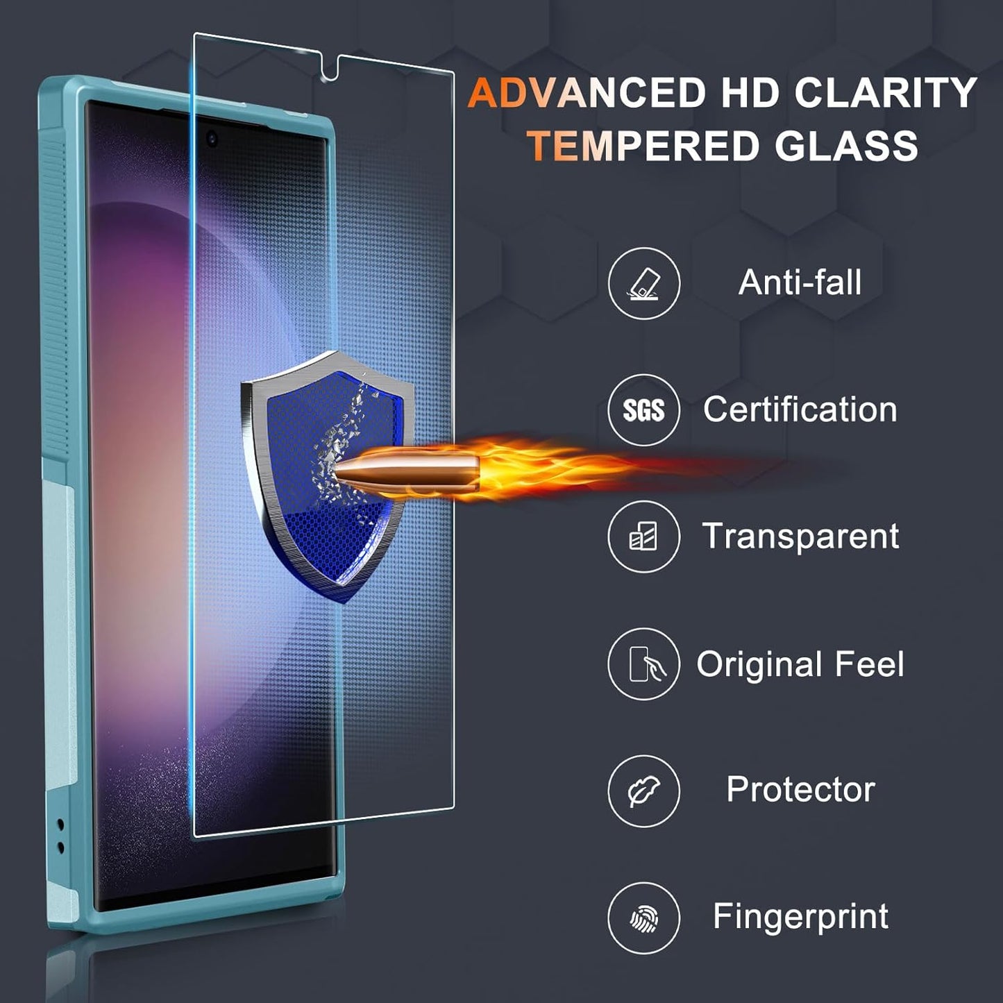 Case for Samsung Galaxy S25 Ultra, Full Body Heavy Duty Rugged Shockproof Protective Phone Cover with Lanyard Strap, Tempered Glass Screen Protector and Camera Lens Cover, Mint Green