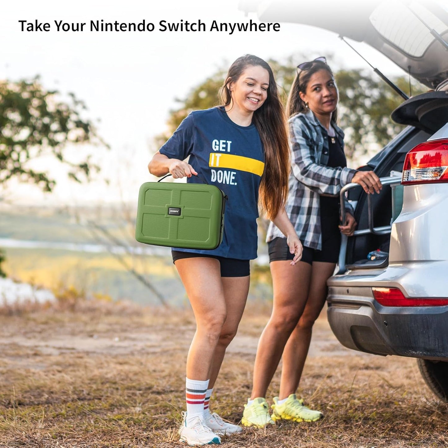 Switch Case for Nintendo Switch and Switch OLED Model, Portable Full Protection Carrying Travel Bag with 18 Game Cards Storage for Switch Console Pro Controller Accessories Green
