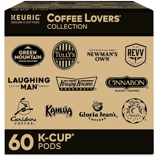 Coffee Lovers' Collection Variety Pack, Single-Serve Coffee K-Cup Pods Sampler, 60 Count