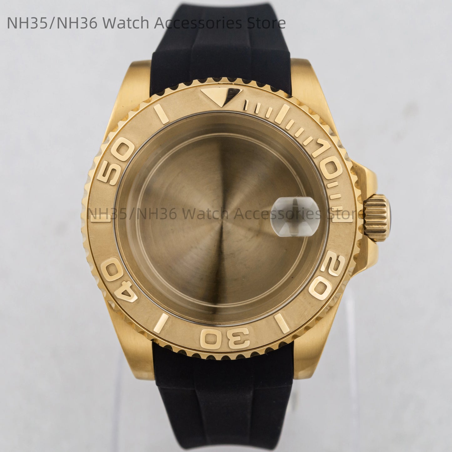 40Mm Rose Gold Watch Case Ceramic Bezel Sapphire Glass Stainless Steel for NH35 Nh36 Nh34 Automatic Movement Yacht-Master Case