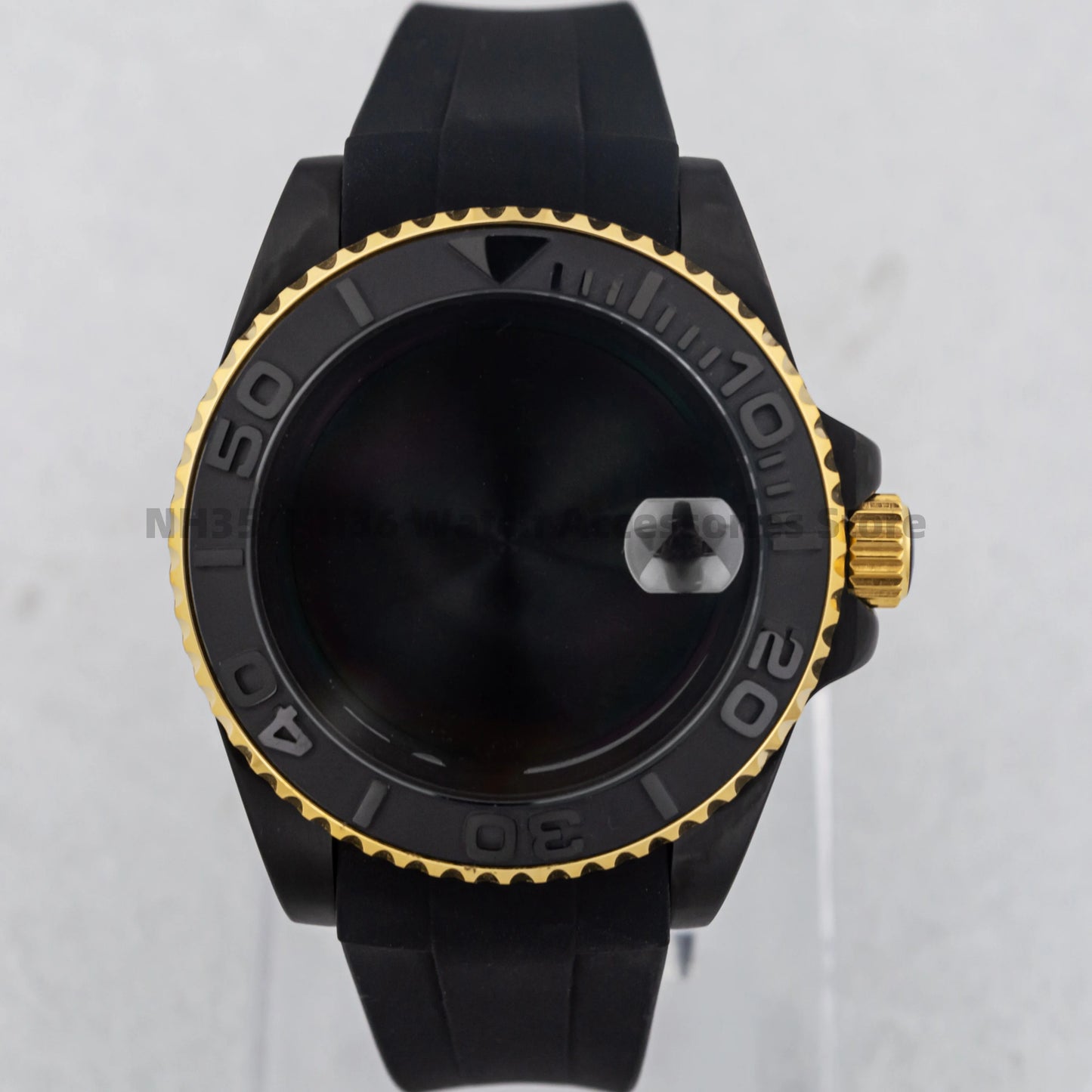 40Mm Rose Gold Watch Case Ceramic Bezel Sapphire Glass Stainless Steel for NH35 Nh36 Nh34 Automatic Movement Yacht-Master Case